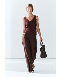 MASSIMO DUTTI - Strappy Lace-Trim Top - Lyst