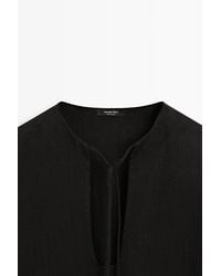 MASSIMO DUTTI - Vestido Mini Cuello Mao 100% Lino - Lyst