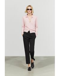 MASSIMO DUTTI - 100% Cashmere Knit Polo Collar Cardigan - Lyst