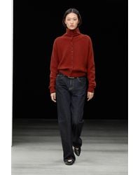 MASSIMO DUTTI - Ribbed Knit Cardigan With Buttoned Tab - Lyst