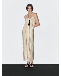 MASSIMO DUTTI - Vestito Midi Morbido Con Stampa A Righe - Lyst