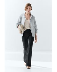MASSIMO DUTTI - Nappa Leather Flare Fit Leggings - Lyst