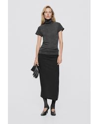 MASSIMO DUTTI - 100% Wool Short Sleeve Knit Sweater - Lyst