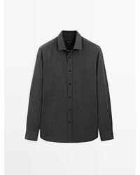 MASSIMO DUTTI - 100% Katoenen Twill Overhemd Regular Fit - Lyst