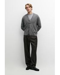 MASSIMO DUTTI - 100% Wool Buttoned Knit Cardigan - Lyst