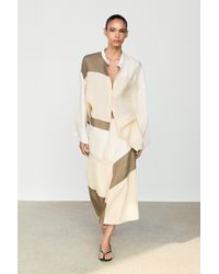 MASSIMO DUTTI - Flowing Patchwork Midi Skirt - Lyst