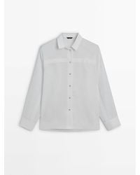 MASSIMO DUTTI - Cotton And Linen Blend Shirt - Lyst