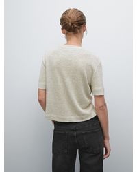 MASSIMO DUTTI - 100% Linen Cutwork T-Shirt - Lyst