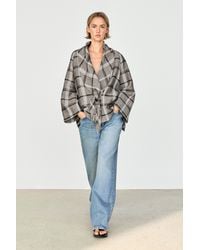 MASSIMO DUTTI - Check Print Wrap Overshirt - Lyst