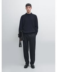 MASSIMO DUTTI - Pull À Col Montant En Maille De Coton Mélangé - Lyst