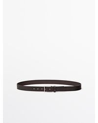 MASSIMO DUTTI - Riem Van Nappaleer Met Rechthoekige Gesp - Lyst