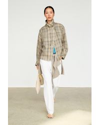 MASSIMO DUTTI - 100% Linen Check Snap Button Shirt - Lyst
