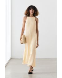 MASSIMO DUTTI - Flowing Linen Halter Midi Dress - Lyst
