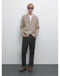 MASSIMO DUTTI - Cárdigan Punto Tipo Bomber - Lyst