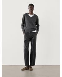 MASSIMO DUTTI - Wool Blend Knit V-Neck Sweater - Lyst