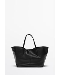 MASSIMO DUTTI - Medium Nappa Leather Tote Bag - Lyst