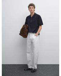 MASSIMO DUTTI - Polo Punto Cuello Cremallera Algodón - Lyst