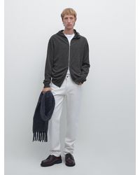 MASSIMO DUTTI - Zip-Up Knit Cardigan With Hood - Lyst