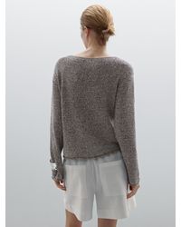MASSIMO DUTTI - Flecked Cotton Blend Knit Sweater - Lyst