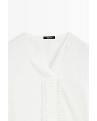 MASSIMO DUTTI - Flowing Linen-Blend Blouse With Button Detail - Lyst