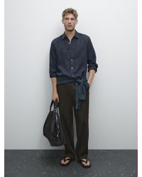 MASSIMO DUTTI - Hemd Aus 100 Leinen Im Slim-Fit - Lyst
