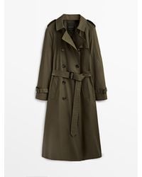 MASSIMO DUTTI Trench Coat With Side Vents in Beige (Natural) | Lyst