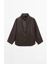 MASSIMO DUTTI - Nappaleren Parka Met Cape-Snit - Lyst