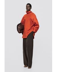 MASSIMO DUTTI - Oversize Poplin High-Neck Shirt - Lyst
