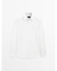 MASSIMO DUTTI - 100% Katoenen Regular Fit Popeline Overhemd - Lyst