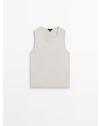 MASSIMO DUTTI - Fitted Cotton Blend Tank Top - Lyst