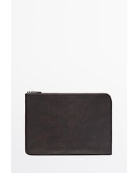 MASSIMO DUTTI - Large Nappa Leather Laptop Case - Lyst