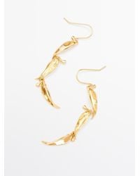 MASSIMO DUTTI - Leaf Dangle Earrings - Lyst