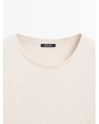 MASSIMO DUTTI - Camiseta Manga Corta Mezcla Lino - Lyst