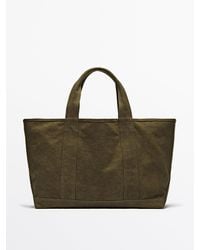 MASSIMO DUTTI - Dyed Canvas Shopper Bag - Lyst