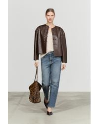 MASSIMO DUTTI - Nappa Leather Jacket With Toggle Detail - Lyst