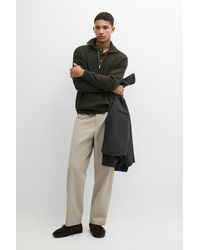 MASSIMO DUTTI - Mock Neck Knit Zip Sweater - Lyst