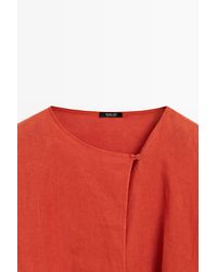 MASSIMO DUTTI - 100% Linen Flowing Wrap Blouse - Lyst