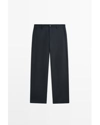 MASSIMO DUTTI - 100% Cotton Pants With Elasticated Waistband - Lyst
