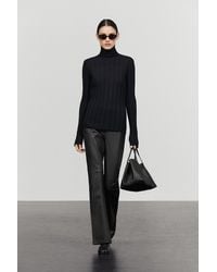 MASSIMO DUTTI - Nappa Leather Flare Fit Leggings - Lyst