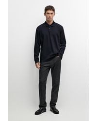 MASSIMO DUTTI - 100% Cotton Long Sleeve Polo Shirt - Lyst