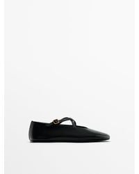 MASSIMO DUTTI - Ballet Flats With Crossover Straps - Lyst