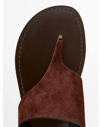 MASSIMO DUTTI - Split Leather Toe Divider Sandals - Lyst