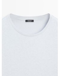 MASSIMO DUTTI - Camiseta Manga Corta Lino Algodón - Lyst