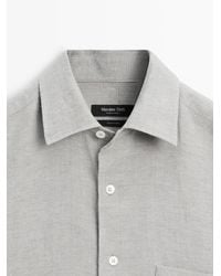 MASSIMO DUTTI - 100% Linen Regular Fit Shirt With Pocket - Lyst