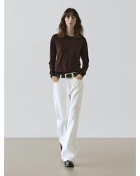 MASSIMO DUTTI - Maglia A Maglia Fine Con Collo Rotondo 100% Lana - Lyst