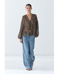 MASSIMO DUTTI - Floral Print Flowing Shirt - Lyst