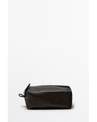 MASSIMO DUTTI - Nappa Leather Toiletry Bag With Zip - Lyst