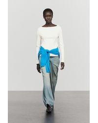MASSIMO DUTTI - Long Sleeve Boat Neck T-Shirt - Lyst