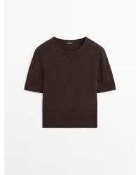 MASSIMO DUTTI - Trui Met Korte Mouw Van Wolmix - Lyst