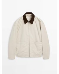 MASSIMO DUTTI - Suède Jack Met Kraag - Lyst